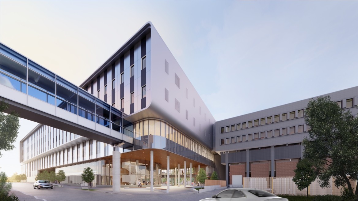 A rendering of the proposed new mathematics building at the University of Waterloo